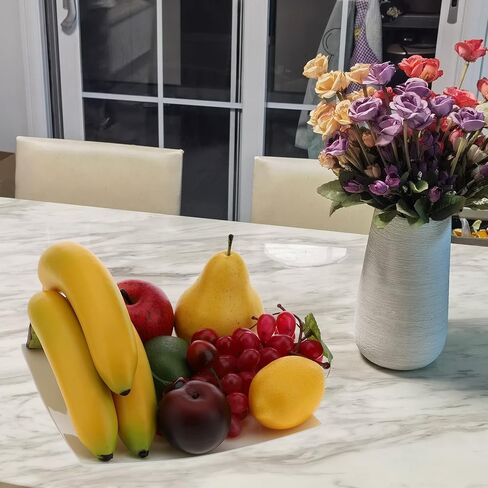 Gresorth Artificial Lifelike Apple Brin Banana Grape Lemon Pear Fake Fruit Toy Home Christmas Party Decoration - 8 Fruits in Saudi Arabia