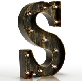 Vintage Light Up Marquee Letters with Lights – Illuminated Industrial Style Lighted Alphabet Letter Signs - Coffee Bar Apartment Bedroom Wall Home Initials Decor A-Z in Kuwait