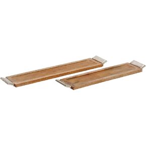 The Novogratz Mango Wood Tray with Metal Handles, Set of 2 27", 23"W, Dark Brown in Kuwait