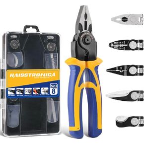 haisstronica Gifts for Men, 5-in-1 Multitool Gifts for Electrician with Wire Stripper, Crimper, Linesman Pliers, Cutter, Scissors, Dad Gifts for Him, Mens Gifts for Grandpa, Husband, Gadgets for Men in Kuwait