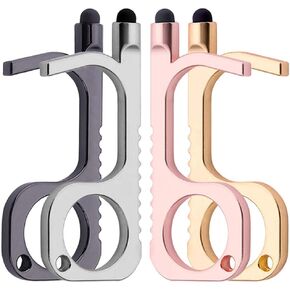 اداة فتح الباب بدون لمس 4 عبوات من ادوات يدوية سلسلة مفاتيح بدون لمس مع قلم ستايلس، لا تلامس لشاشات اللمس والمقابض والأزرار in Kuwait