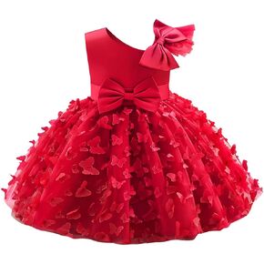 OBEEII Toddler Girl Butterfly Tutu Dress Baby Bowknot Princess Flower Girl Dress Wedding Pageant Birthday Party Dresses in Saudi Arabia