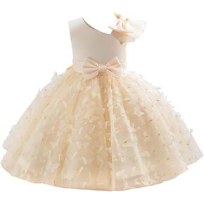 OBEEII Toddler Girl Butterfly Tutu Dress Baby Bowknot Princess Flower Girl Dress Wedding Pageant Birthday Party Dresses in Kuwait