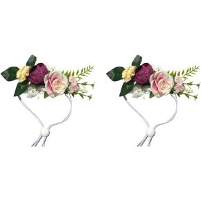 POPETPOP 2pcs الكلب زهرة عقال الكلب الزهور الياقات الحيوانات الأليفة القوس التعادل اكاليل الزهور الاصطناعية مضحك الكلب زي الشاطئ لوازم الحفلات لجرو الكلب القط المتوسطة in Saudi Arabia