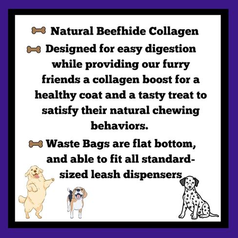 AccessiPets Dentley's Highly Digestible Collagen Rich All Life Stages Retriever Rolls for Medium and Large Dogs Bundle with 2 Dog Waste Rolls (Natural Beef) in Kuwait