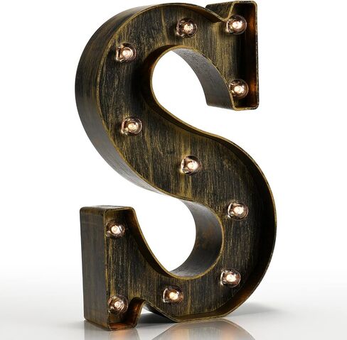 Vintage Light Up Marquee Letters with Lights – Illuminated Industrial Style Lighted Alphabet Letter Signs - Coffee Bar Apartment Bedroom Wall Home Initials Decor A-Z in Kuwait