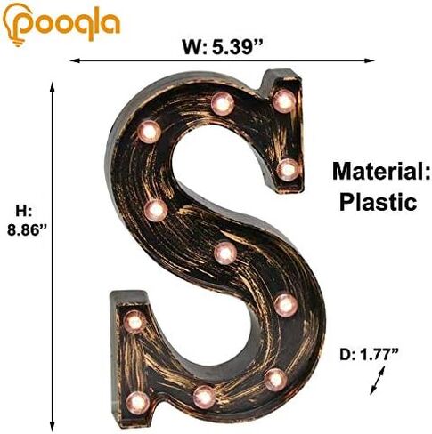 Vintage Light Up Marquee Letters with Lights – Illuminated Industrial Style Lighted Alphabet Letter Signs - Coffee Bar Apartment Bedroom Wall Home Initials Decor A-Z in Kuwait