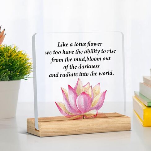 Motivational Gifts Lotus Sign Inspirational Gifts Just Like the Lotus Acrylic Desk Sign Decor in Saudi Arabia