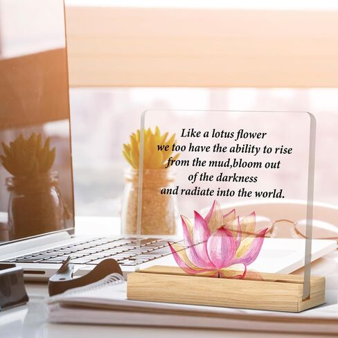 Motivational Gifts Lotus Sign Inspirational Gifts Just Like the Lotus Acrylic Desk Sign Decor in Saudi Arabia