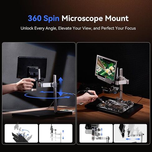 توملوف قاعدة حامل ذراع مجهر رقمي SP01، حامل مرن مرن 15 انش، حوامل بوم لاصلاح الالكترونيات اس ام دي PCB مجهر لحام TM4K ماكس EM4K DM201 DM202 DM501 DM9 in Kuwait
