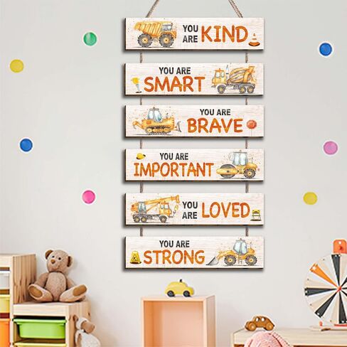 6 Pieces Ocean Decor Kids Room Decor, Inspirational Watercolor Ocean Positive Quotes Wall Art Decor for Teens Children Bedroom, Works of Art Made of Wood, Works of Art of Wood, Placards of Woods in Saudi Arabia