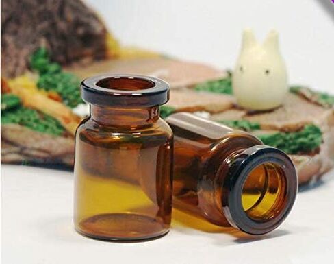 12PCS 5ML/0.2OZ Cork Stoppers Amber Glass Bottles Pots Message Glass Vials Cork DIY Decoration Wedding Party Favors Jars Container For Store Oils Pills Spices Jewellery Arts Crafts (Amber) in Saudi Arabia