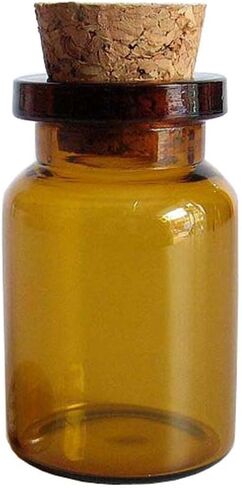 12PCS 5ML/0.2OZ Cork Stoppers Amber Glass Bottles Pots Message Glass Vials Cork DIY Decoration Wedding Party Favors Jars Container For Store Oils Pills Spices Jewellery Arts Crafts (Amber) in Saudi Arabia