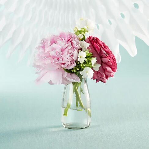 Kate Aspen Vintage Milk Shaped Corked Glass, Baby Shower Party Favor, Centerpiece, Bud Vase Decorative Bottles, 18, Clear, 18 Count (27196NA) in Saudi Arabia