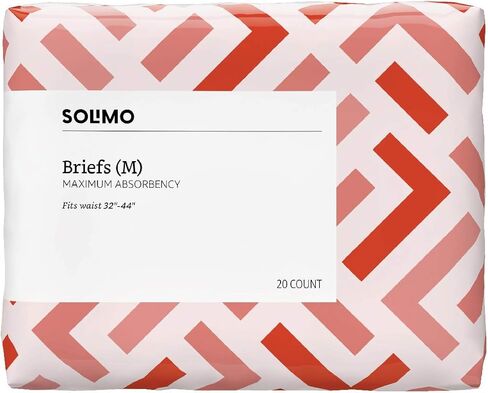علامة أمازون التجارية - حفاضات داخلية للبالغين من سوليمو للرجال والنساء، أقصى قدر من الامتصاص، متوسط، 80 قطعة (4 عبوات من 20 قطعة)، أبيض in Kuwait