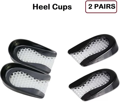 2 Pairs Honeycomb Sport Shock Absorbing Lightweight Gel Heel Cups for Kid's with Sensitive Heels, Heel Spurs, Plantar Fasciitis, or Ankle Pain in Kuwait