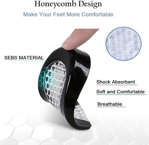2 Pairs Honeycomb Sport Shock Absorbing Lightweight Gel Heel Cups for Kid's with Sensitive Heels, Heel Spurs, Plantar Fasciitis, or Ankle Pain in Kuwait
