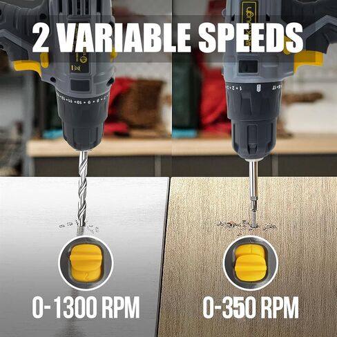 PowerTough 14.4V/16V مثقاب لاسلكي بطارية ليثيوم أيون 2 شاحن سريع متغير السرعة مجموعة أدوات مفك براغي قوية مجموعة أدوات صندوق هدايا (14.4V مع مجموعة 57 قطعة لقم الثقب) in Kuwait