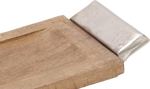 The Novogratz Mango Wood Tray with Metal Handles, Set of 2 27", 23"W, Dark Brown in Kuwait