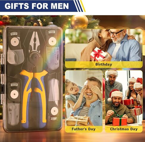 haisstronica Gifts for Men, 5-in-1 Multitool Gifts for Electrician with Wire Stripper, Crimper, Linesman Pliers, Cutter, Scissors, Dad Gifts for Him, Mens Gifts for Grandpa, Husband, Gadgets for Men in Kuwait