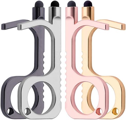 اداة فتح الباب بدون لمس 4 عبوات من ادوات يدوية سلسلة مفاتيح بدون لمس مع قلم ستايلس، لا تلامس لشاشات اللمس والمقابض والأزرار in Kuwait