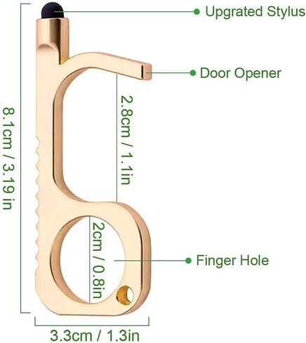 اداة فتح الباب بدون لمس 4 عبوات من ادوات يدوية سلسلة مفاتيح بدون لمس مع قلم ستايلس، لا تلامس لشاشات اللمس والمقابض والأزرار in Kuwait