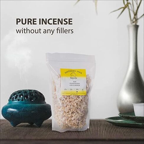 راتنج اللبان الأصلي من Southern Star - اللبان الطبيعي الفاخر بنسبة 100% من اليونان، أحجار البخور التقليدية المصنوعة يدويًا للعلاج بالروائح والتأمل والاحتفالات الدينية واليوجا، 250 جم in Kuwait