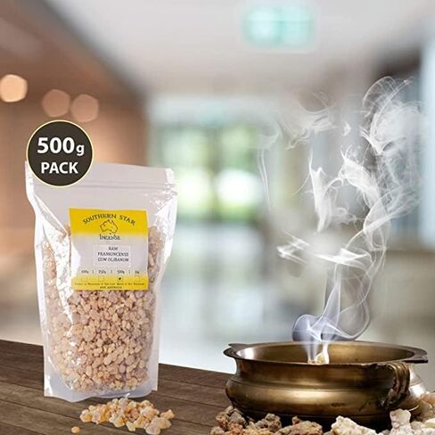 راتنج اللبان الأصلي من Southern Star - اللبان الطبيعي الفاخر بنسبة 100% من اليونان، أحجار البخور التقليدية المصنوعة يدويًا للعلاج بالروائح والتأمل والاحتفالات الدينية واليوجا، 250 جم in Kuwait