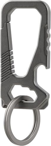 ايمنتا سلسلة مفاتيح من التيتانيوم مع فتاحة زجاجات - سلسلة مفاتيح متعددة الوظائف شديدة التحمل للاستخدام اليومي للتخييم والمشي لمسافات طويلة والاستخدام اليومي, رمادي in Kuwait