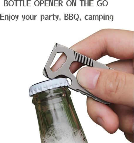 ايمنتا سلسلة مفاتيح من التيتانيوم مع فتاحة زجاجات - سلسلة مفاتيح متعددة الوظائف شديدة التحمل للاستخدام اليومي للتخييم والمشي لمسافات طويلة والاستخدام اليومي, رمادي in Kuwait