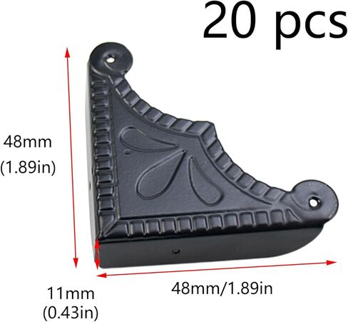 Risbay 20Pcs Corner Guard,Corner Protectors Metal Black Box Corners Decorative,Desk Case Edge Cover Safety Guard Furniture Corner Bumpers 56mm x 56mm x12mm in Kuwait