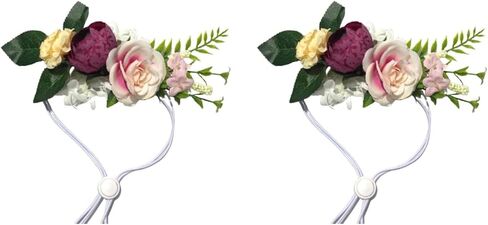 POPETPOP 2pcs Dog Flower Headband Dog Floral Collars Pet Bow Tie Artificial Flower Wreaths Funny Dog Costume Beach Party Supplies for Puppy Dog Cat Medium in Saudi Arabia