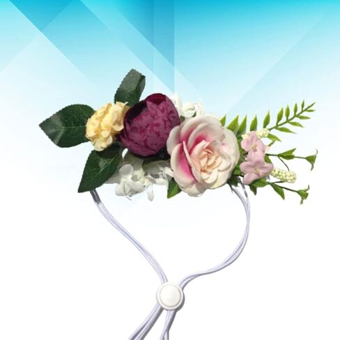 POPETPOP 2pcs Dog Flower Headband Dog Floral Collars Pet Bow Tie Artificial Flower Wreaths Funny Dog Costume Beach Party Supplies for Puppy Dog Cat Medium in Saudi Arabia