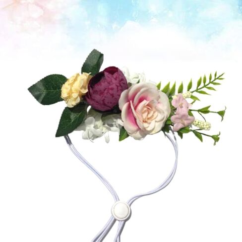 POPETPOP 2pcs Dog Flower Headband Dog Floral Collars Pet Bow Tie Artificial Flower Wreaths Funny Dog Costume Beach Party Supplies for Puppy Dog Cat Medium in Saudi Arabia