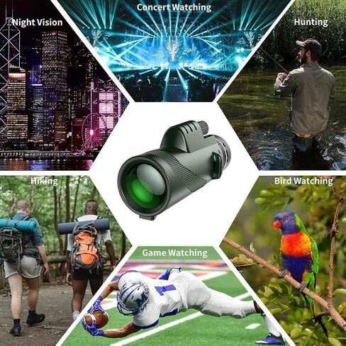 تلسكوب أحادي العدسة قوي 80×100 HD من انزيميت، تكبير طويل المدى 12X مع مشبك هاتف ثلاثي القوائم للصيد والتخييم والسياحة في الهواء الطلق in Kuwait