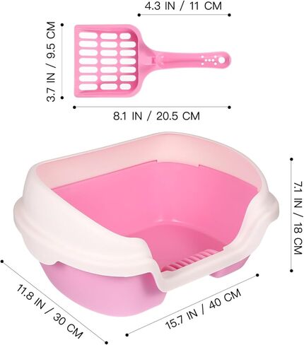 صندوق فضلات القطط شبه مغلق من TEHAUX، حوض استحمام لتنظيف القطط، مرحاض بلاستيكي للقطط، صندوق هيكل كبير المساحة، سهل التنظيف ذاتي التنظيف، صندوق فضلات القطط in Kuwait