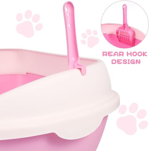 صندوق فضلات القطط شبه مغلق من TEHAUX، حوض استحمام لتنظيف القطط، مرحاض بلاستيكي للقطط، صندوق هيكل كبير المساحة، سهل التنظيف ذاتي التنظيف، صندوق فضلات القطط in Kuwait