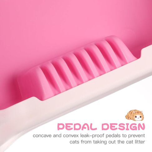 صندوق فضلات القطط شبه مغلق من TEHAUX، حوض استحمام لتنظيف القطط، مرحاض بلاستيكي للقطط، صندوق هيكل كبير المساحة، سهل التنظيف ذاتي التنظيف، صندوق فضلات القطط in Kuwait