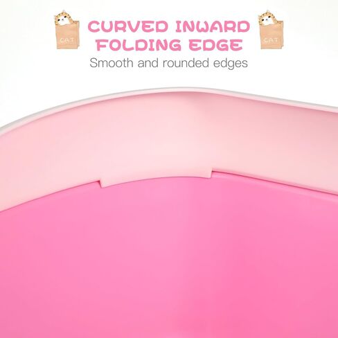 صندوق فضلات القطط شبه مغلق من TEHAUX، حوض استحمام لتنظيف القطط، مرحاض بلاستيكي للقطط، صندوق هيكل كبير المساحة، سهل التنظيف ذاتي التنظيف، صندوق فضلات القطط in Kuwait