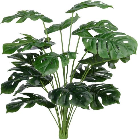 BohoSM Artificial Palm Tree Leaves Tropical Plants Artificial Monstera Tree Faux Fake Palm Fronds Plant Greenery (Monstera) in Kuwait