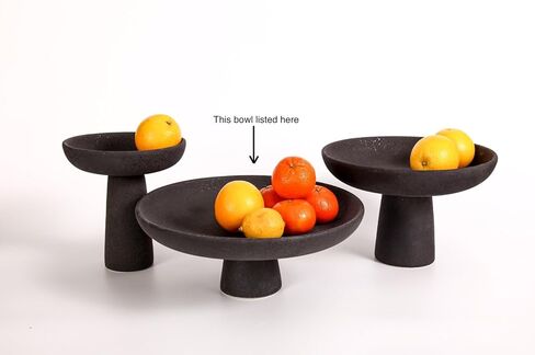 House of Five Studio Black Pedestal Ceramic Bowl- Black in Kuwait