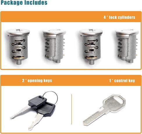 Lock Cylinders 4 Pack Replacement for Yakima SKS Car Rack System Components Lockable Accessories Lock Cylinders, Includes 4 Cylinders Cores, 2 Opening Keys and 1 Control Key in Saudi Arabia