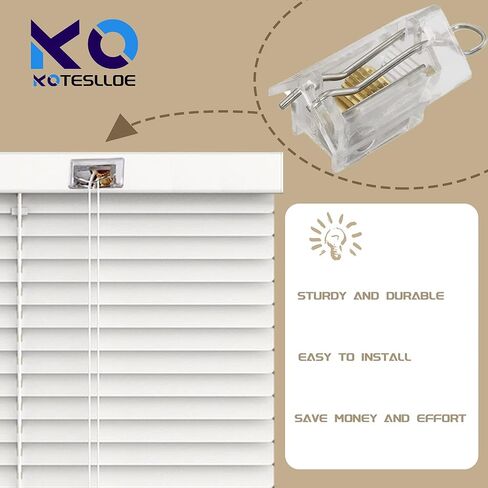 مجموعة اقفال اسلاك الستائر الرومانية من كوتسلو مكونة من قطعتين من اقفال الاسلاك العمياء والامالة للستائر الفينيسية مقاس 1 انش، قفل امان للحبل العمياء يحمل ما يصل الى 3 اسلاك ومكونات ستائر النوافذ in Kuwait