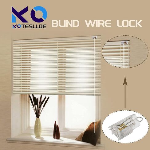 مجموعة اقفال اسلاك الستائر الرومانية من كوتسلو مكونة من قطعتين من اقفال الاسلاك العمياء والامالة للستائر الفينيسية مقاس 1 انش، قفل امان للحبل العمياء يحمل ما يصل الى 3 اسلاك ومكونات ستائر النوافذ in Kuwait