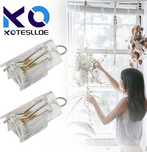 مجموعة اقفال اسلاك الستائر الرومانية من كوتسلو مكونة من قطعتين من اقفال الاسلاك العمياء والامالة للستائر الفينيسية مقاس 1 انش، قفل امان للحبل العمياء يحمل ما يصل الى 3 اسلاك ومكونات ستائر النوافذ in Kuwait