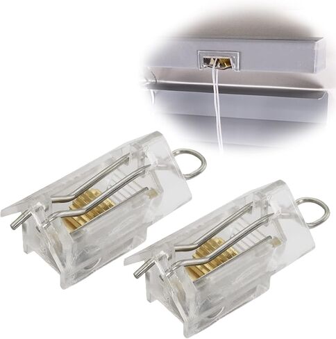 مجموعة اقفال اسلاك الستائر الرومانية من كوتسلو مكونة من قطعتين من اقفال الاسلاك العمياء والامالة للستائر الفينيسية مقاس 1 انش، قفل امان للحبل العمياء يحمل ما يصل الى 3 اسلاك ومكونات ستائر النوافذ in Kuwait