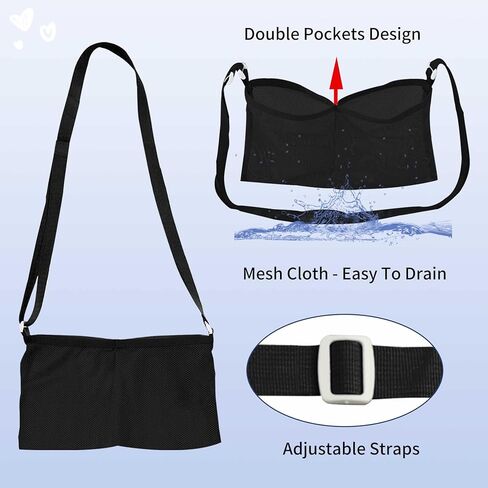 Adjustable Mastectomy Drainage Pouch with Shower Bag, Drain Pouch for Breast Surgery Mastectomy Breast Reduction Augmentation Post-Surgery Recovery Support Patient Care Kit (Black) in Kuwait