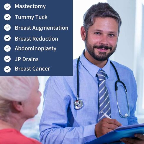 Adjustable Mastectomy Drainage Pouch with Shower Bag, Drain Pouch for Breast Surgery Mastectomy Breast Reduction Augmentation Post-Surgery Recovery Support Patient Care Kit (Black) in Kuwait