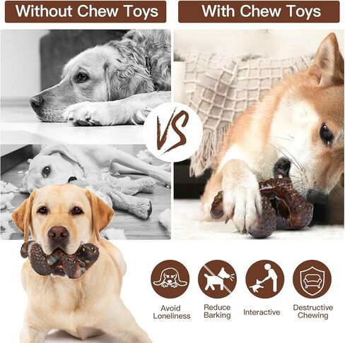 ألعاب مضغ الكلاب للمضغين العدوانيين: ألعاب الكلاب غير القابلة للتدمير للمضغين العدوانيين، ألعاب الكلاب القوية بنكهة لحم الخنزير المقدد للكلاب الكبيرة، عظمة كلب متينة لسلالة الكلاب الكبيرة/المتوسطة in Kuwait