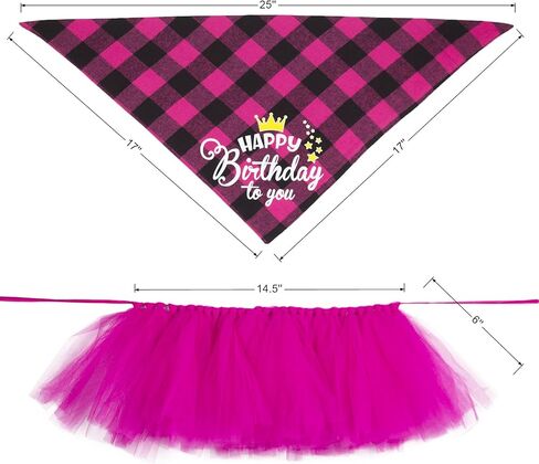 قبعة عيد ميلاد للكلاب، لوازم حفلات عيد ميلاد الكلاب للبنات، وشاح توتو وردي للكلاب والحيوانات الاليفة in Kuwait